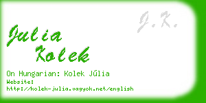 julia kolek business card